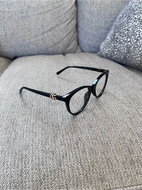 Gucci GG1074O Black Women's Eyeglasses with Gold Accent